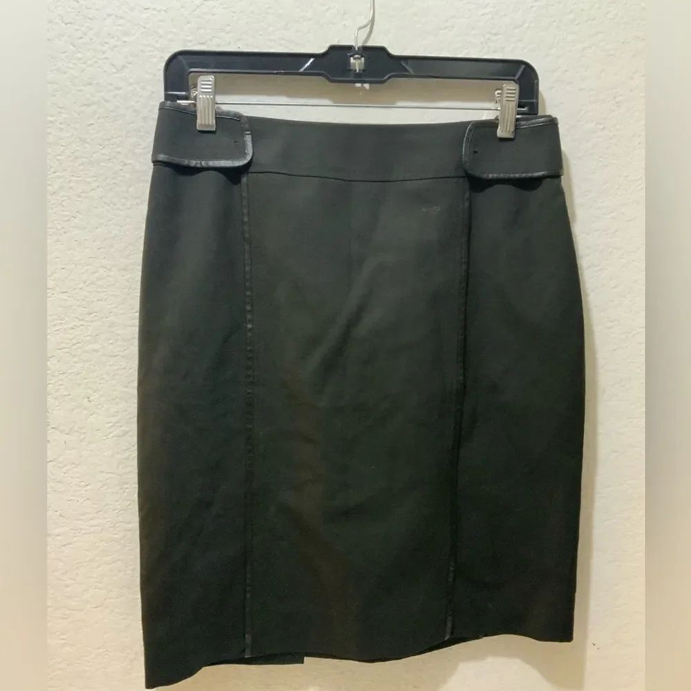 Carlisle Wool Blend leather trim Pencil Skirt size 6